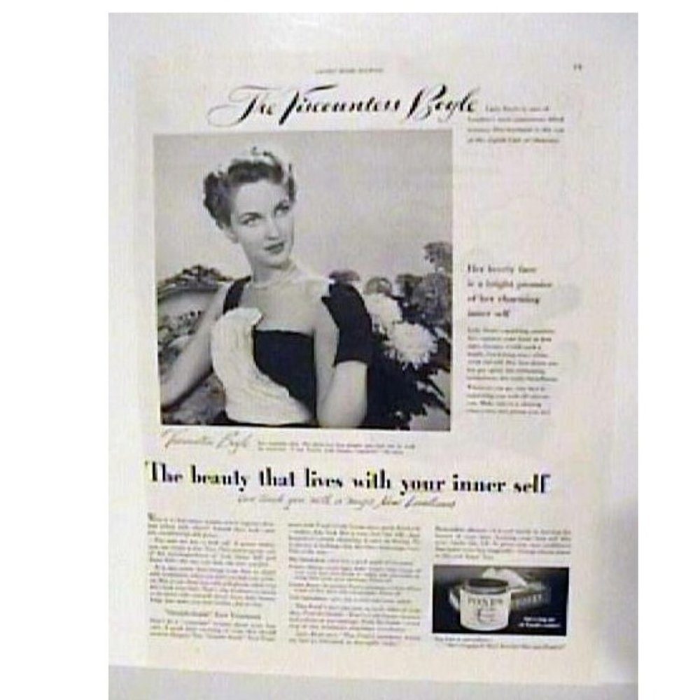 1951 Pond's Cold Cream  Mag Print Ad Lady Boyle
